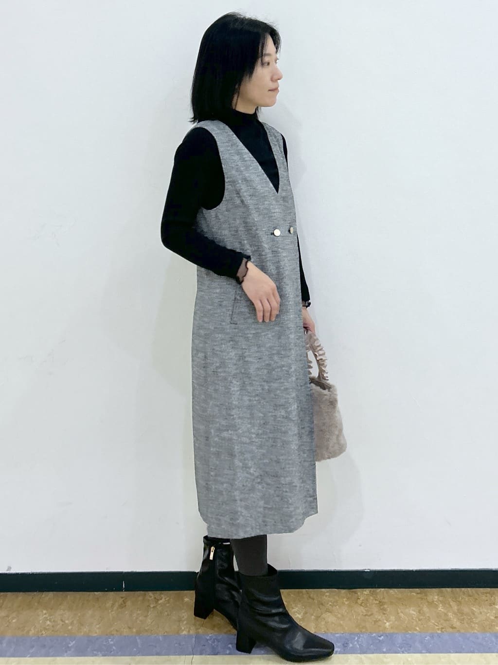 su.さんの「index｜ラップ風ツイードジャンスカ【洗濯機OK／防シワ】」を使ったコーディネート