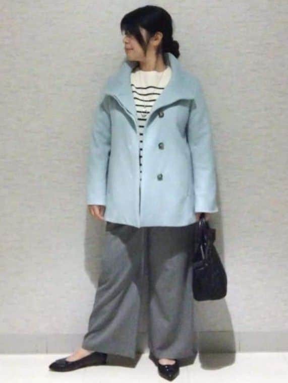 sakoさんの「Reflect｜【SS-4Lサイズ／衿が顔に当たらない◎】スタンドネックミドルコート」を使ったコーディネート