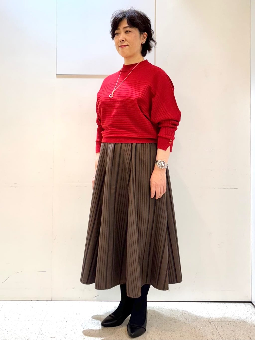 ヤスコさんの「Reflect｜【秋映え／ゆったり着られる◎】ドルマンシルエットニット」を使ったコーディネート