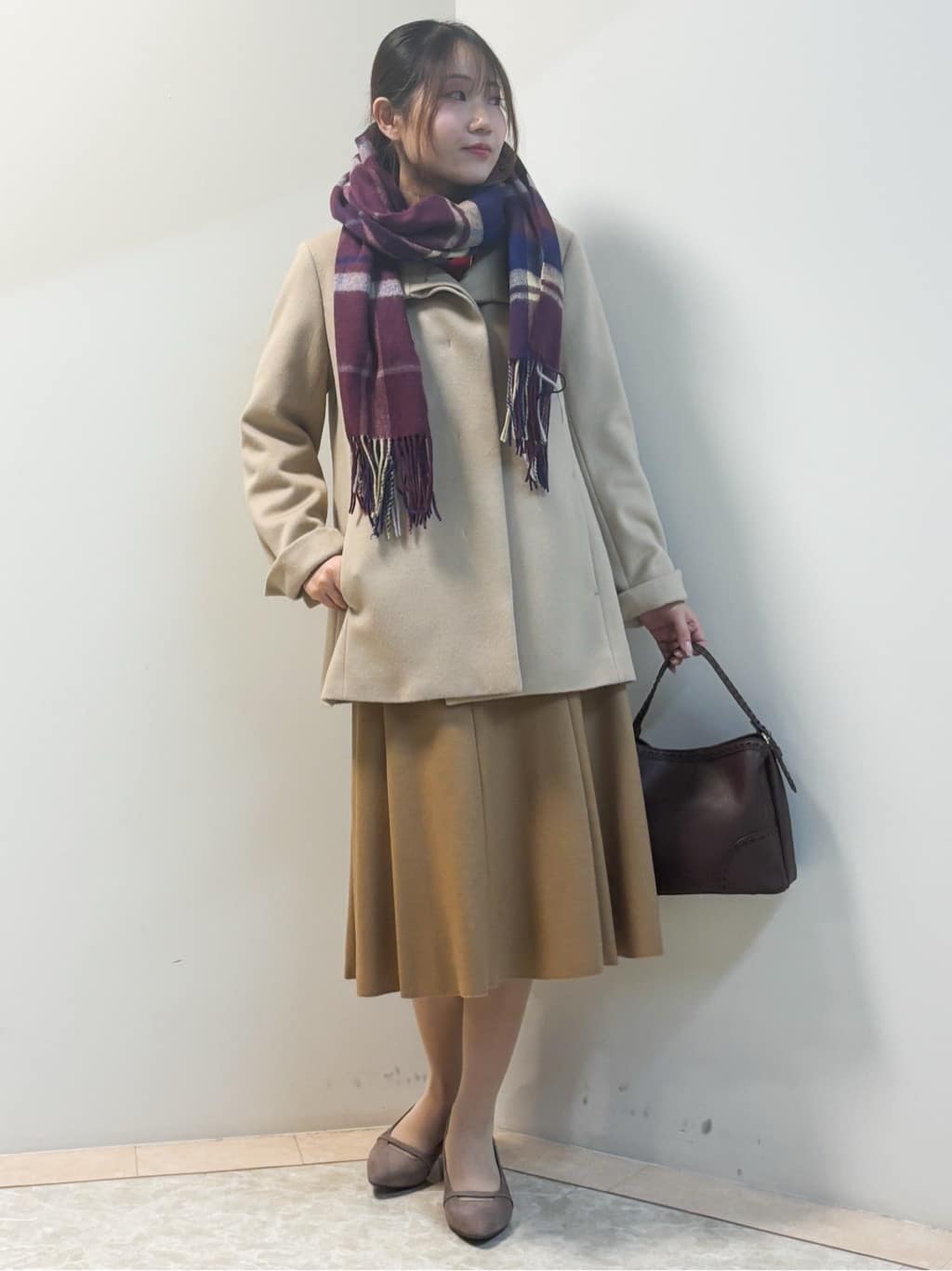 Sawaさんの「Reflect｜【SS-4Lサイズ／衿が顔に当たらない◎】スタンドネックミドルコート」を使ったコーディネート