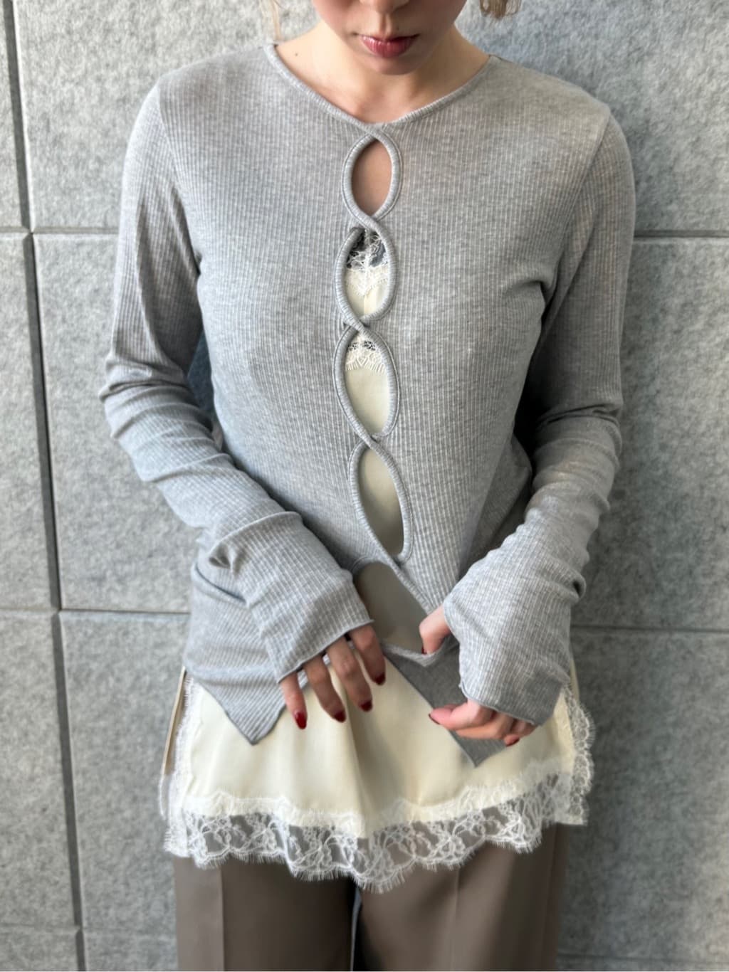 honoka Aさんの「CODE A｜twist sheer rib LS」を使ったコーディネート