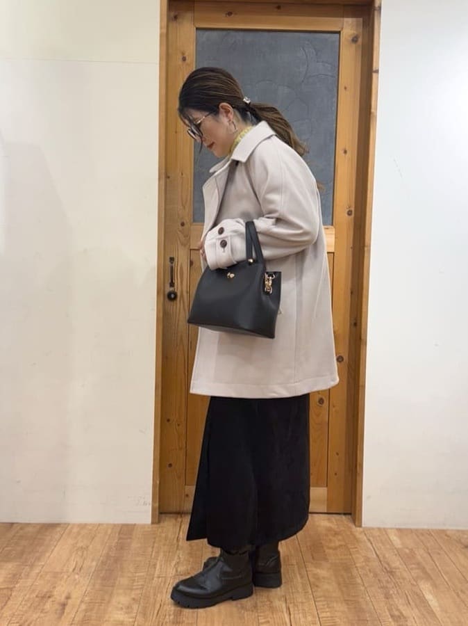 Ayana.さんの「SHOO･LA･RUE｜【2WAY】こなれきれい ウール調コクーンコート」を使ったコーディネート