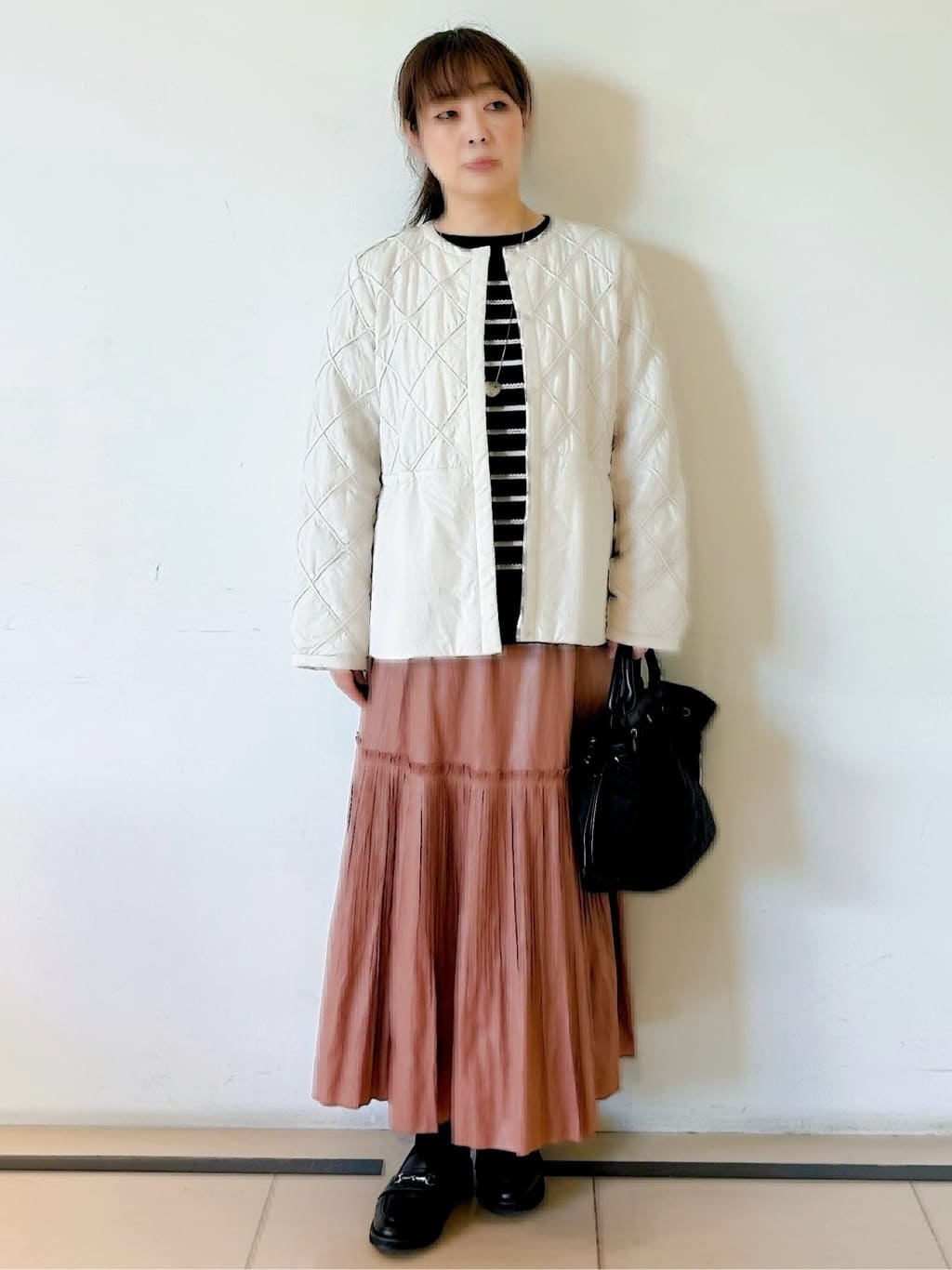 ひーさんの「Reflect｜【気軽な羽織に◎】中綿キルティングショートコート」を使ったコーディネート