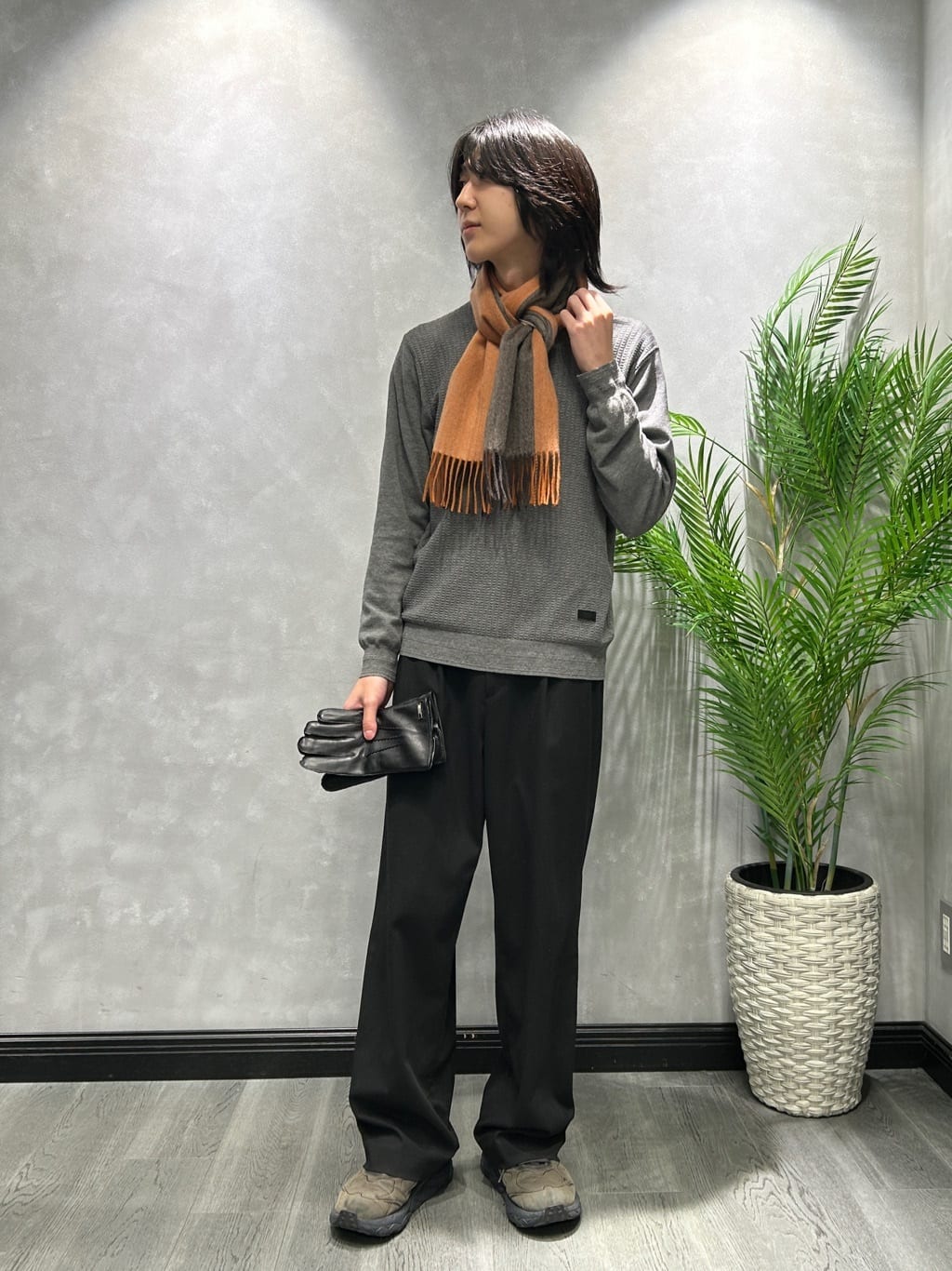 ruiさんの「TAKEO KIKUCHI｜カシミヤブレンド ビーバー調ピンヘッドスタンドカラーコート」を使ったコーディネート