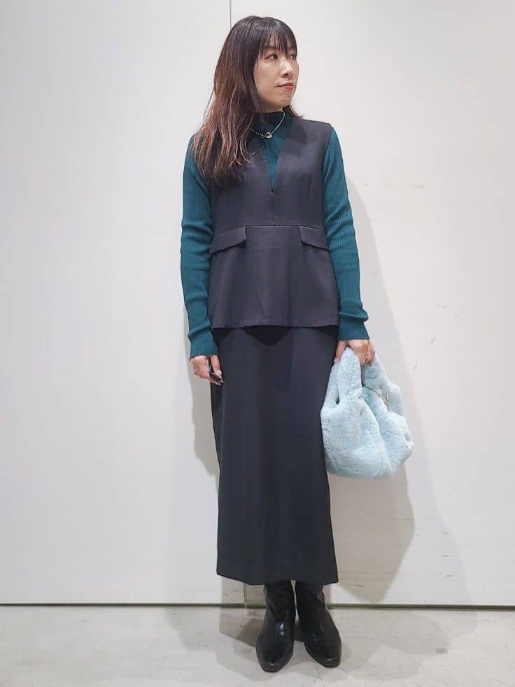 hmさんの「OPAQUE.CLIP｜ハイネックリブニット【洗濯機OK】」を使ったコーディネート