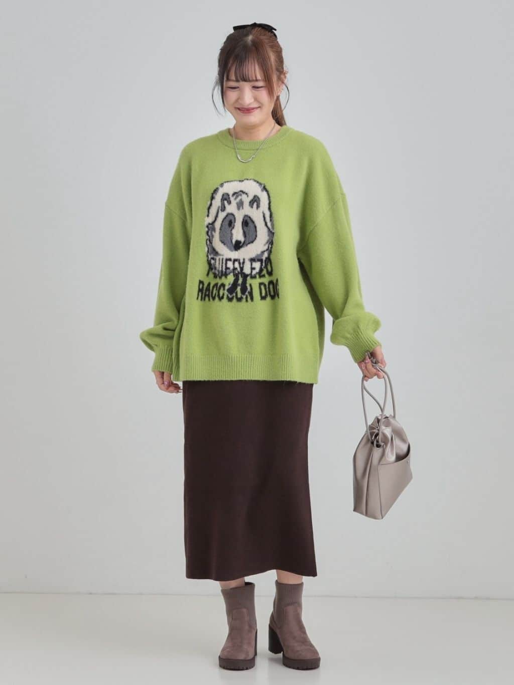 ゆゆさんの「SHOO･LA･RUE｜【旭山動物園応援商品】ゆるアニマル ふわふわジャカードニット」を使ったコーディネート