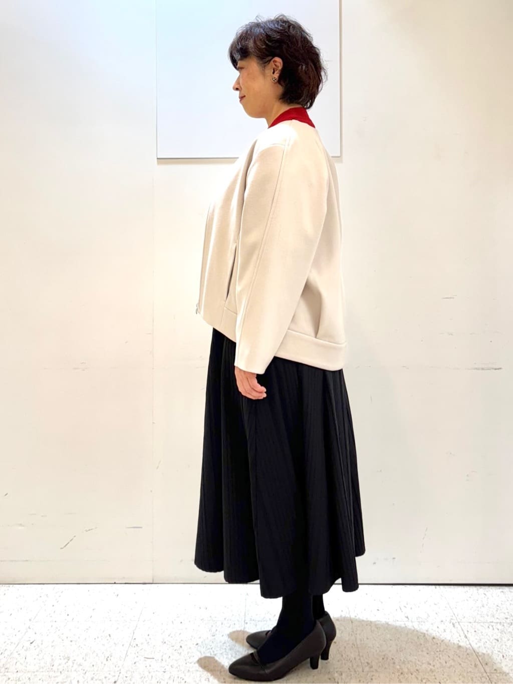 ヤスコさんの「Reflect｜【ゆったりシルエット】ジャージメルトンコクーンジャケット」を使ったコーディネート