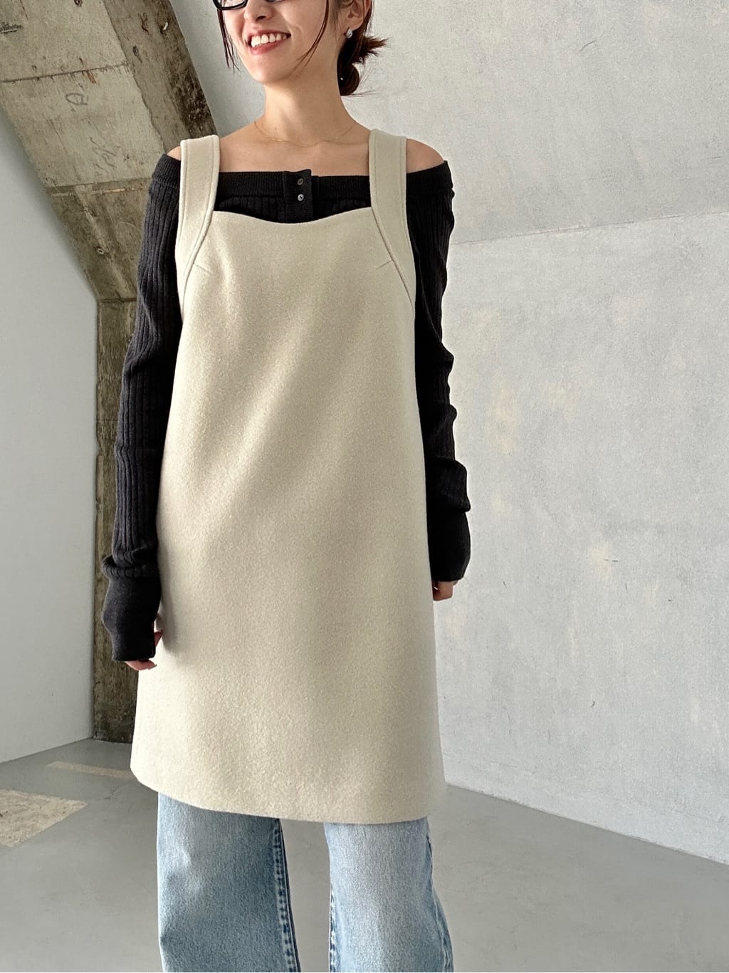 harunaさんの「CODE A｜wool mini dress」を使ったコーディネート