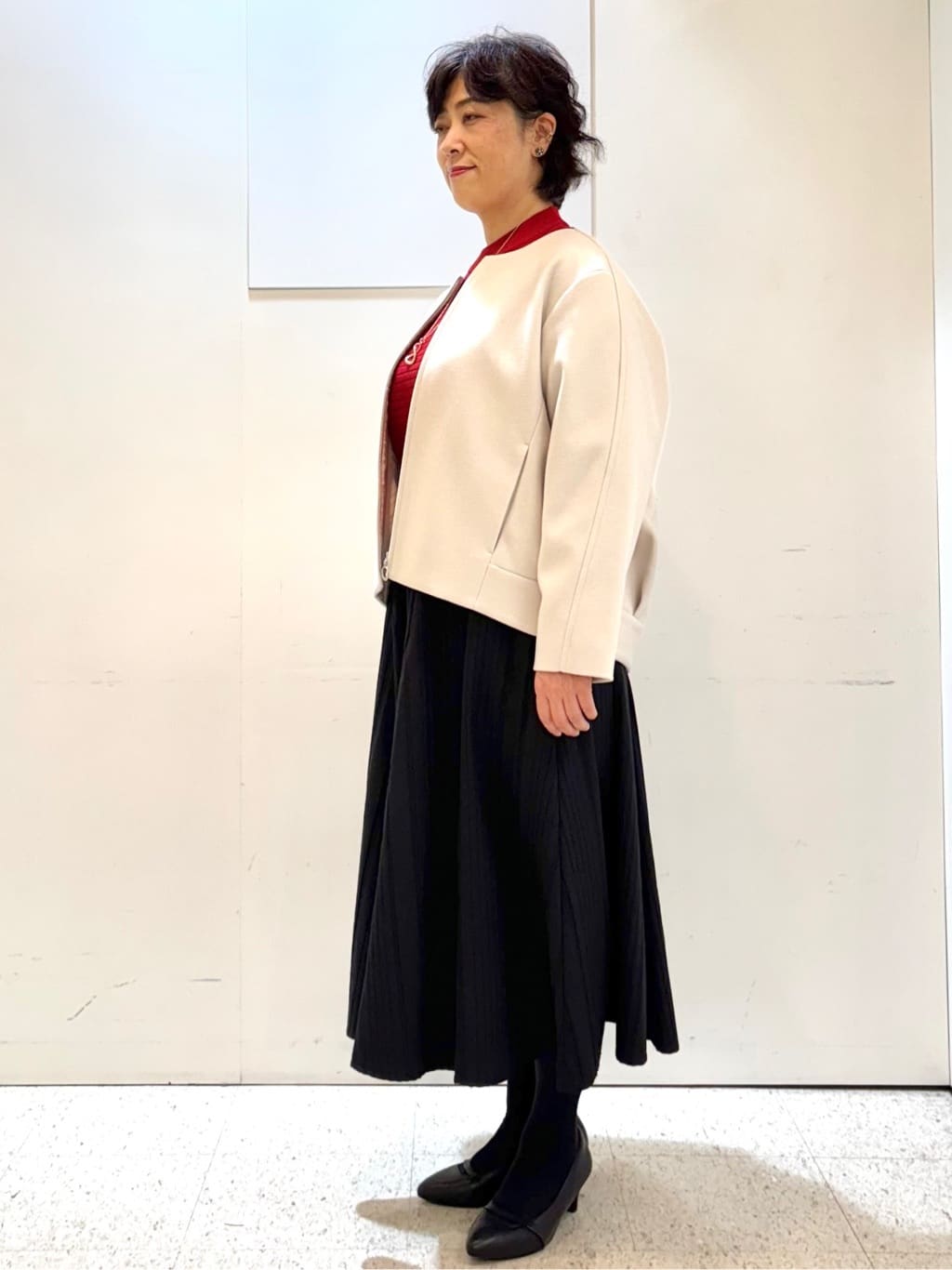 ヤスコさんの「Reflect｜【ゆったりシルエット】ジャージメルトンコクーンジャケット」を使ったコーディネート