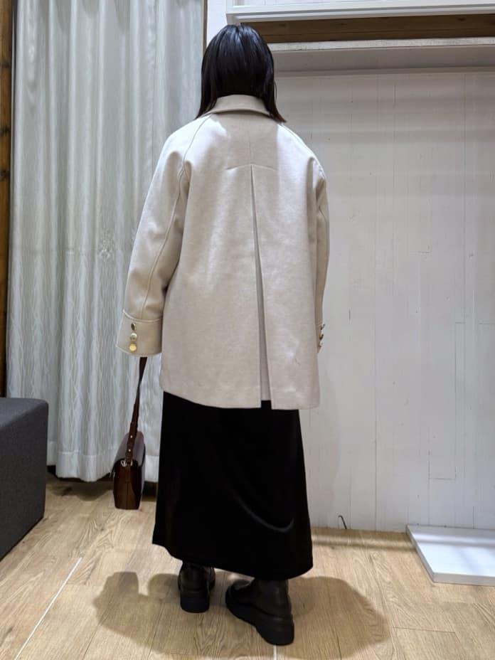 chさんの「THE SHOP TK｜クラシカルな装い ウールライクスタンドカラーコート」を使ったコーディネート
