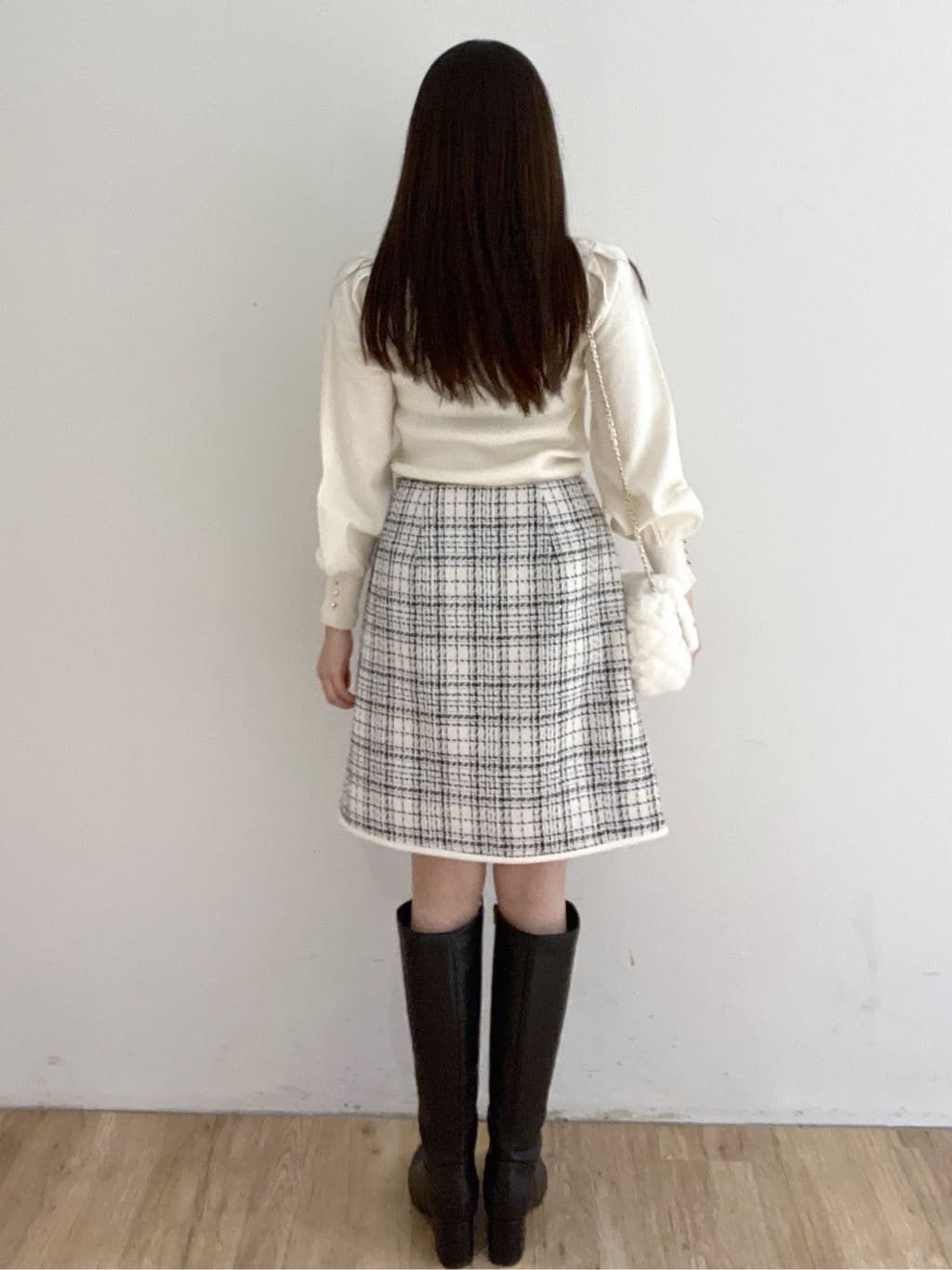 Rさんの「index｜チェックツィードスカート／セットアップ対応【洗える】」を使ったコーディネート
