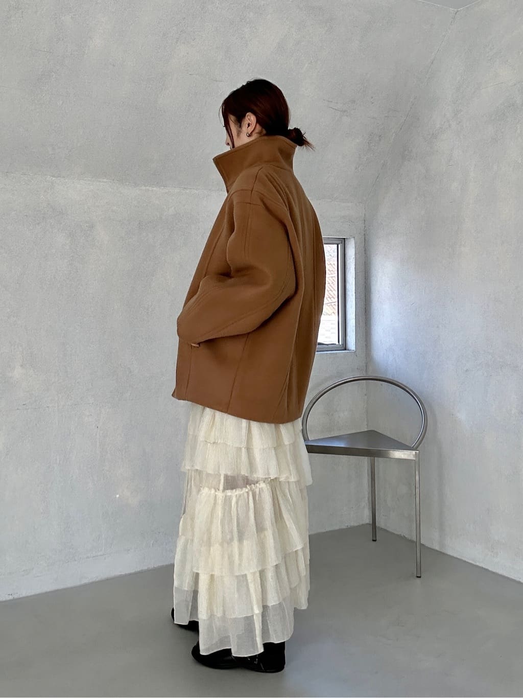harunaさんの「CODE A｜wool volume short coat」を使ったコーディネート