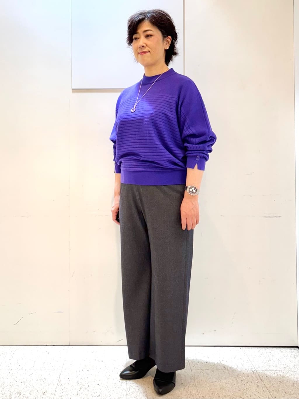 ヤスコさんの「Reflect｜【秋映え／ゆったり着られる◎】ドルマンシルエットニット」を使ったコーディネート