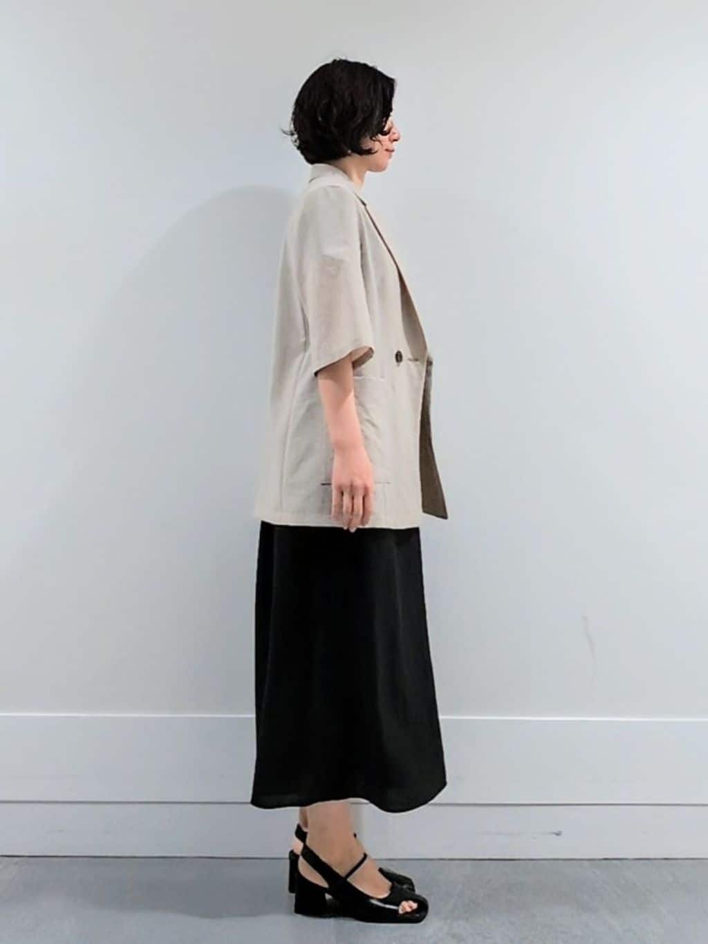 ミズタさんの「UNTITLED｜【吸水速乾/洗える】ハーフスリーブジャケット」を使ったコーディネート