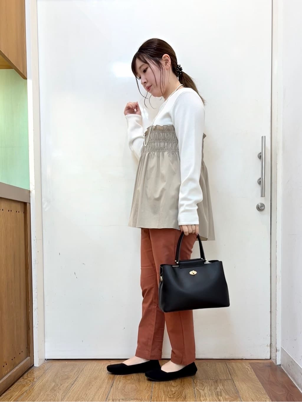 だいわさんの「SHOO･LA･RUE｜【S-LL】1枚でコーデが決まる ビスチェ風ドッキングトップス」を使ったコーディネート