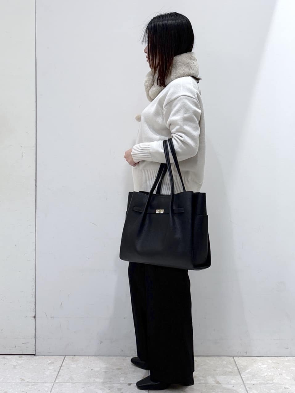 mameさんの「OPAQUE.CLIP｜ウォームタッチ イージーワイドパンツ【洗濯機洗OK／ストレッチ】≪SS～LL≫」を使ったコーディネート