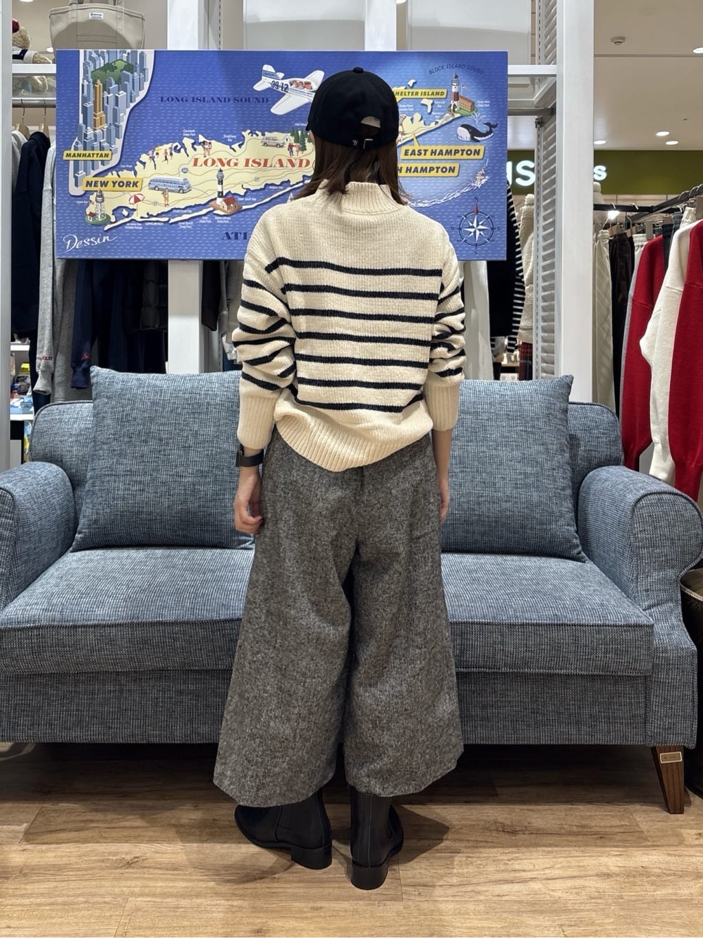 risaさんの「Dessin｜【洗える】ハイネックベロアモールニット」を使ったコーディネート
