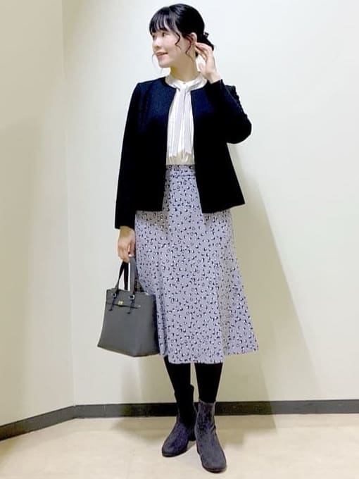  beni_gingerさんの「Reflect｜【配色ボウタイ付き】八分袖ジョーゼットブラウス」を使ったコーディネート