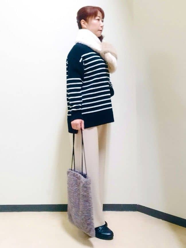花さんの「Reflect｜【ウエスト総ゴム／セットアップ可】フルレングスストレートパンツ」を使ったコーディネート