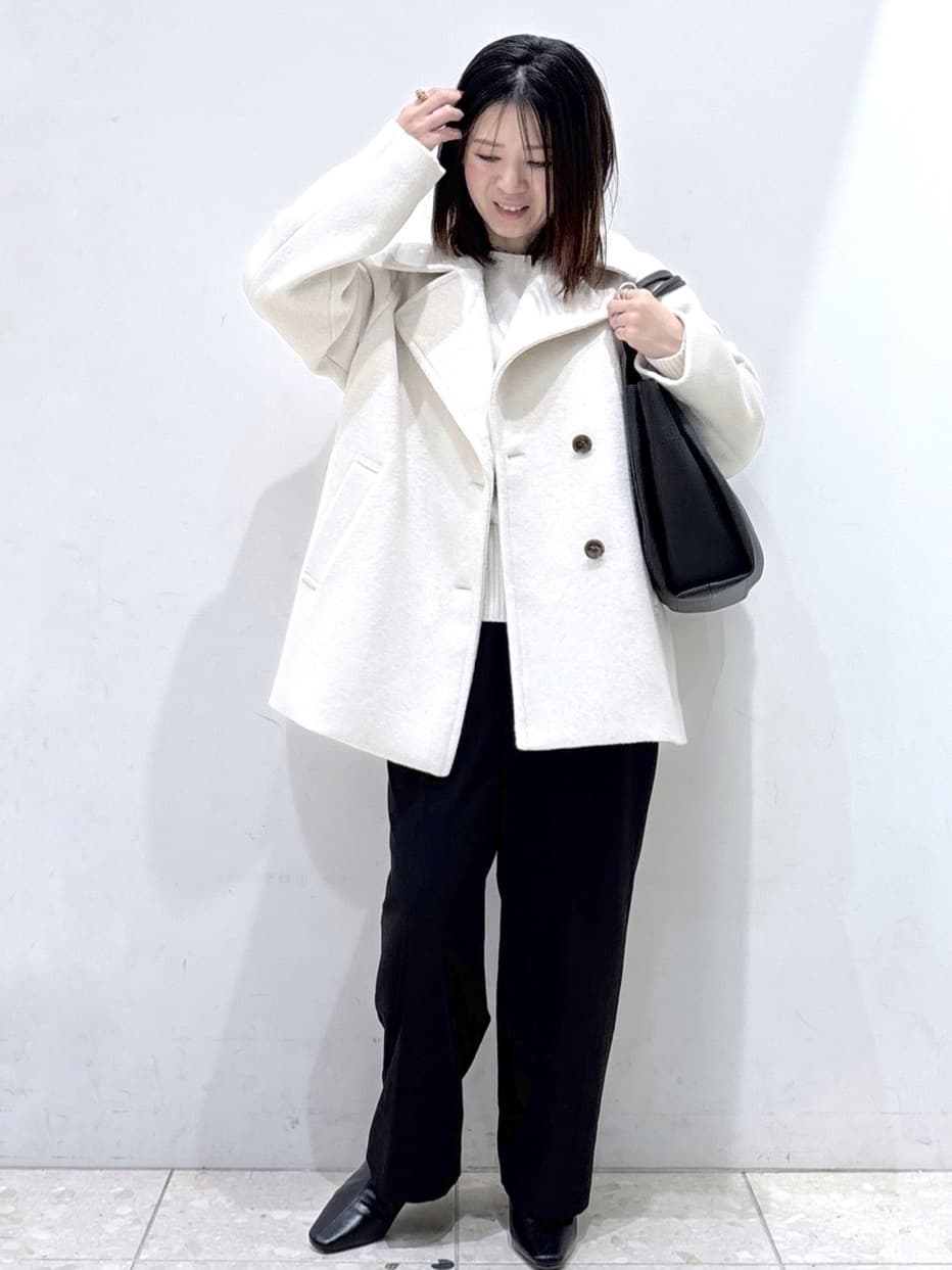 mameさんの「OPAQUE.CLIP｜ウォームタッチ イージーワイドパンツ【洗濯機洗OK／ストレッチ】≪SS～LL≫」を使ったコーディネート