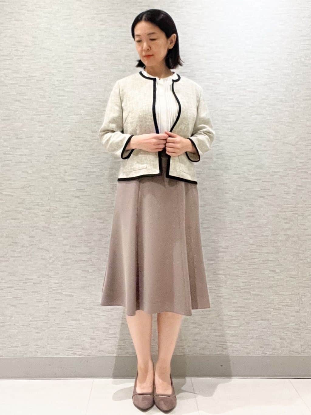 marikoさんの「Reflect｜【軽い着心地】メッシュツイードジャケット」を使ったコーディネート