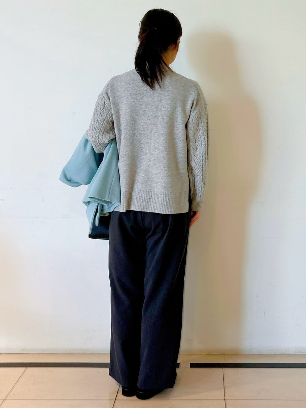 ひーさんの「Reflect｜【SS-4Lサイズ／衿が顔に当たらない◎】スタンドネックミドルコート」を使ったコーディネート