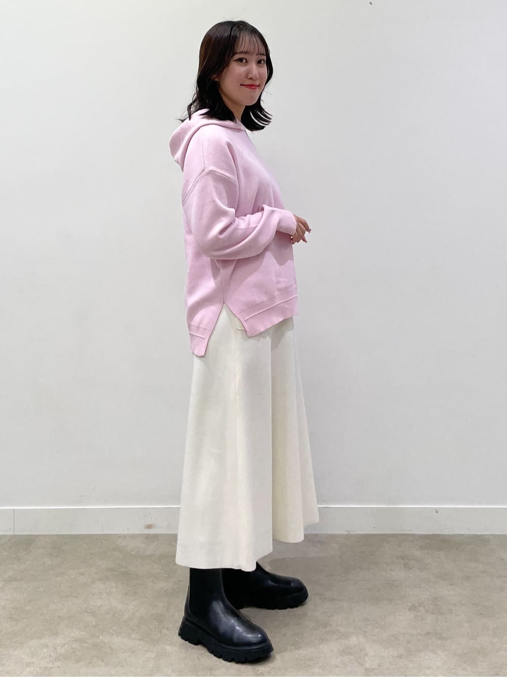 yukariさんの「Dessin｜【洗える／体型カバー】ちょうどいいニットパーカ」を使ったコーディネート