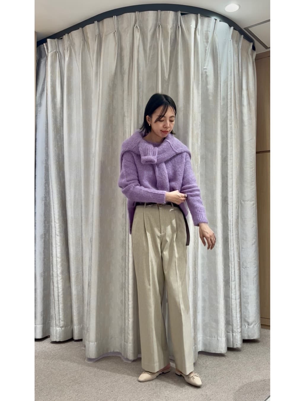 RISAさんの「UNTITLED｜【ゆったり】アルパカ混シャギーニット」を使ったコーディネート