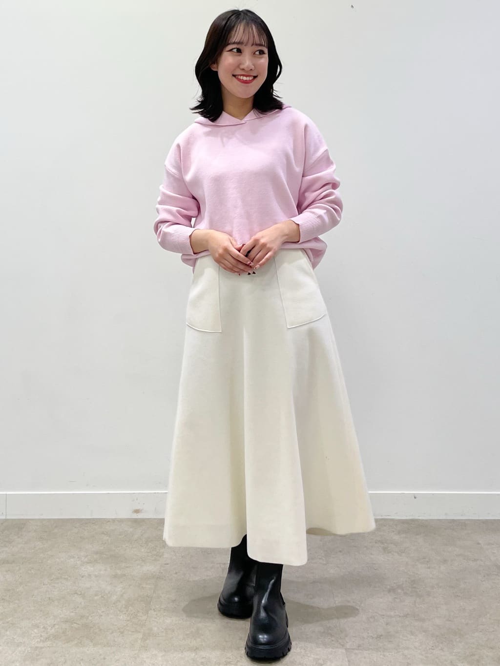 yukariさんの「Dessin｜【洗える／体型カバー】ちょうどいいニットパーカ」を使ったコーディネート