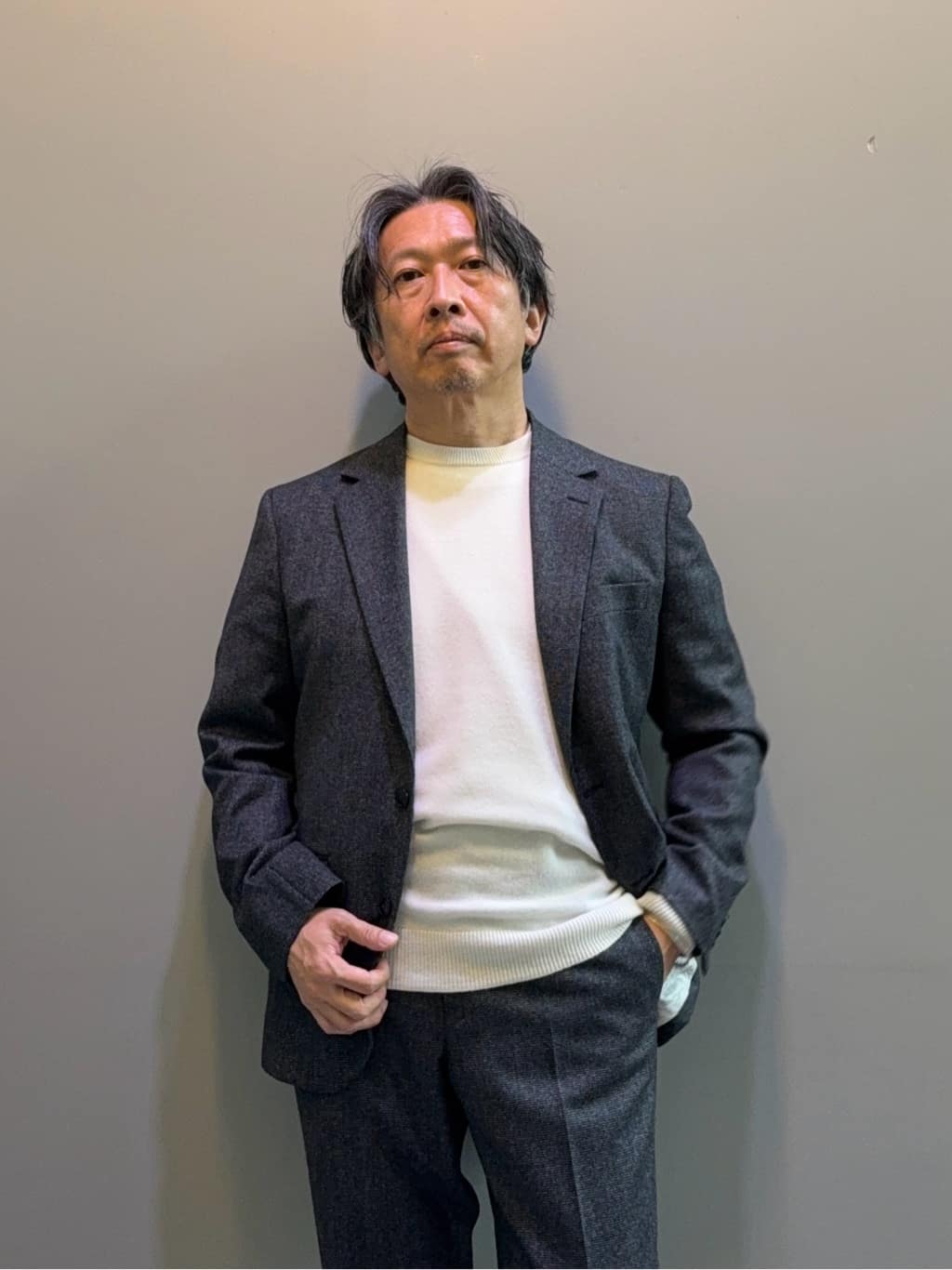 デザイナーTAKEman さんの「TAKEO KIKUCHI｜【Sサイズ～】ピンチェックミルドヴェスト」を使ったコーディネート