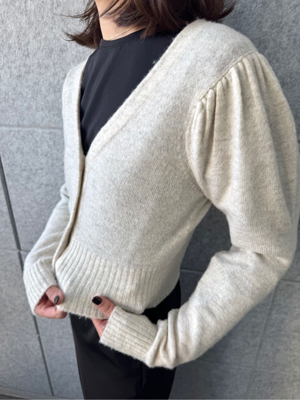 uchi__yamaさんの「CODE A｜M cloudy puff cardigan」を使ったコーディネート