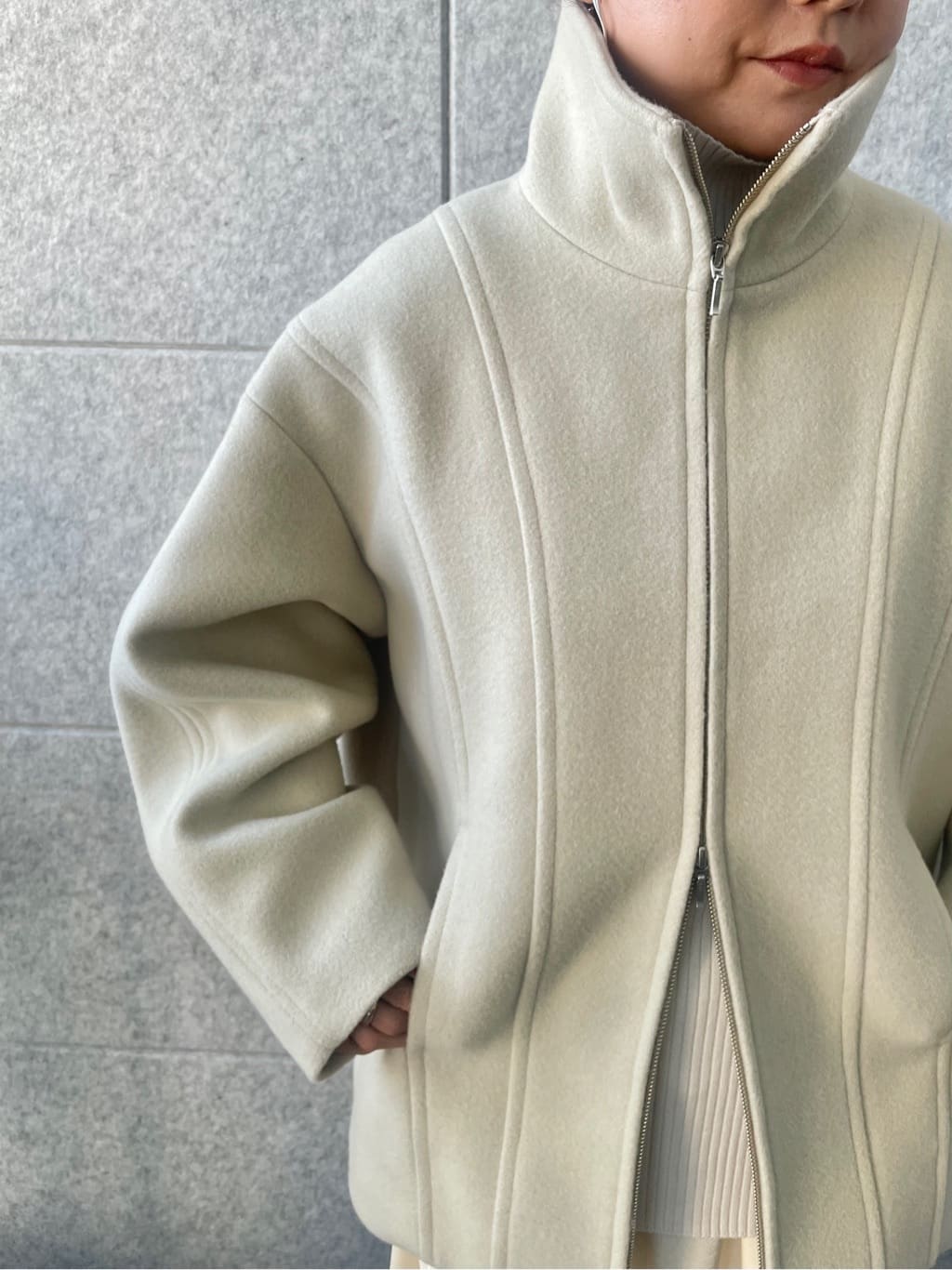 kanakoさんの「CODE A｜wool volume short coat」を使ったコーディネート