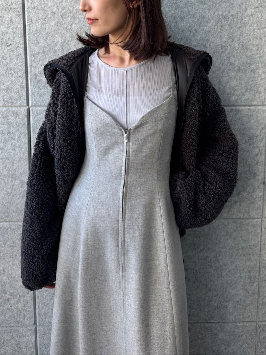 uchi__yamaさんの「CODE A｜boa hoodie blouson」を使ったコーディネート