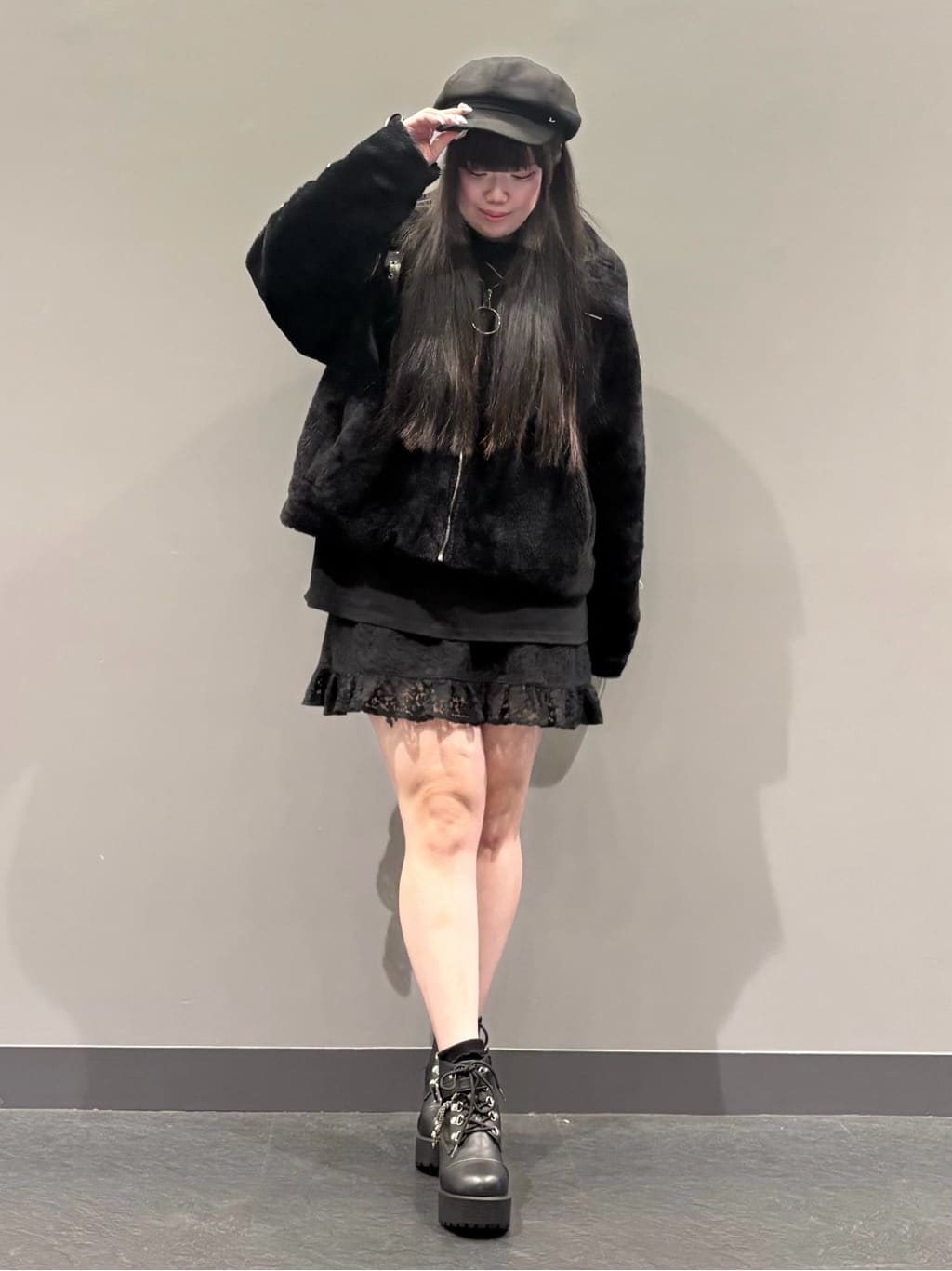 ひなさんの「ESPERANZA｜イニシャルハット キャスケット Dバックル」を使ったコーディネート