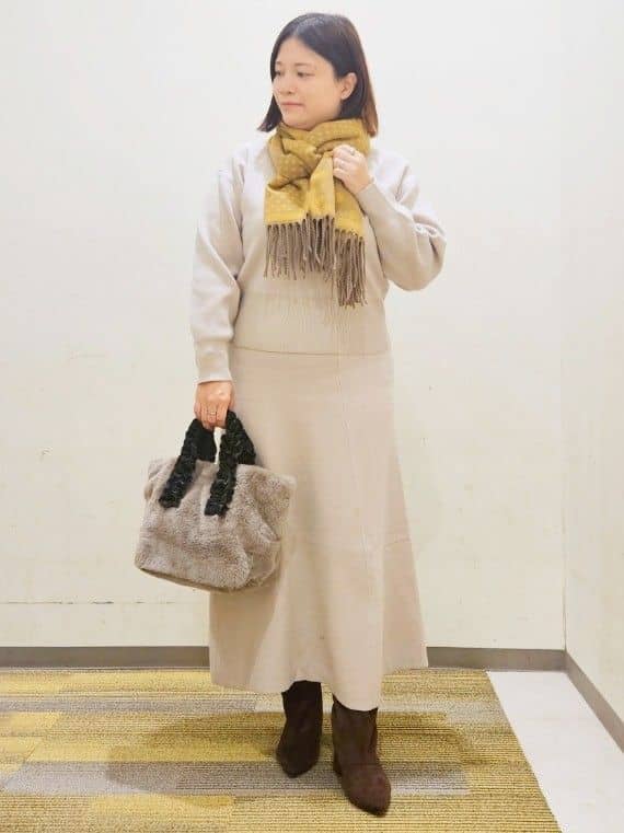 okayuさんの「THE SHOP TK｜ジャージメルトンスタンドカラーコート」を使ったコーディネート