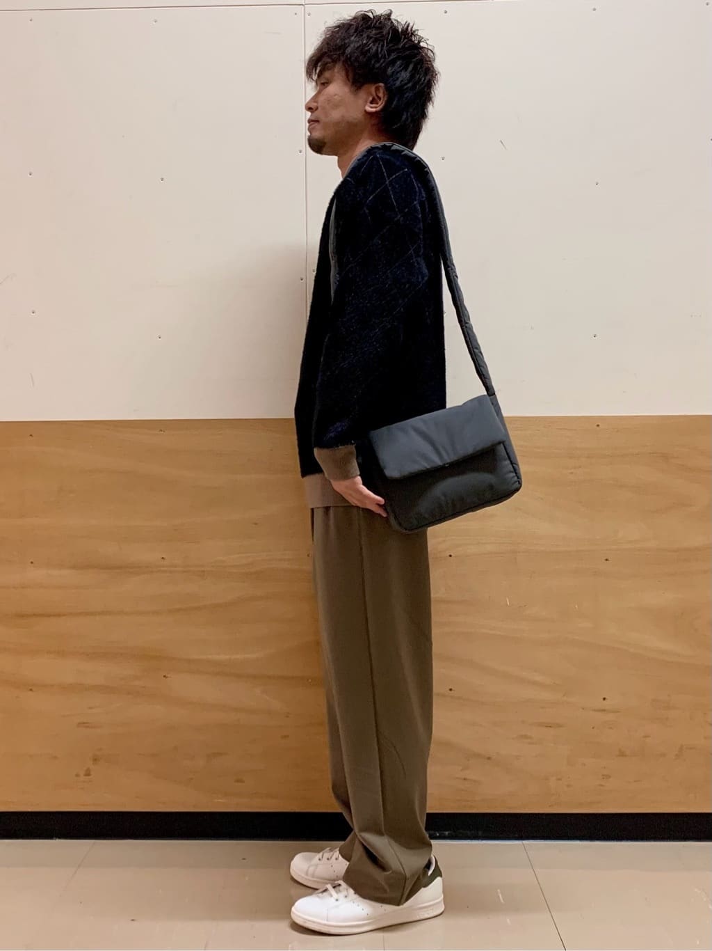 MATUさんの「THE SHOP TK｜【ふんわり心地いい肌触り】　ダイヤ柄シャギーニット」を使ったコーディネート
