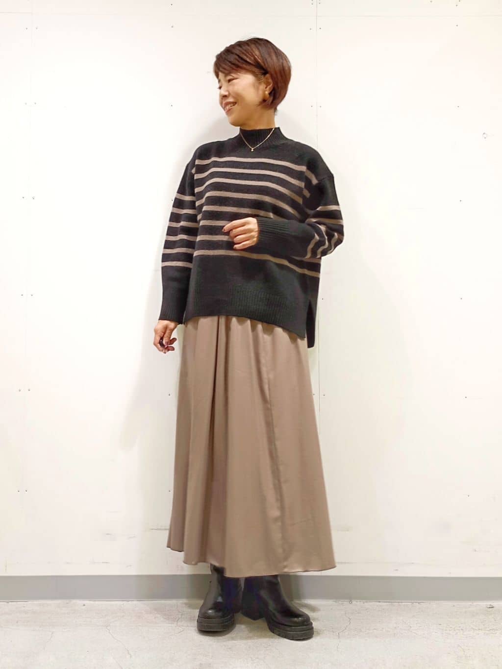 Kさんの「INDIVI｜【褒められデニム】ワイドストレート デニムパンツ」を使ったコーディネート