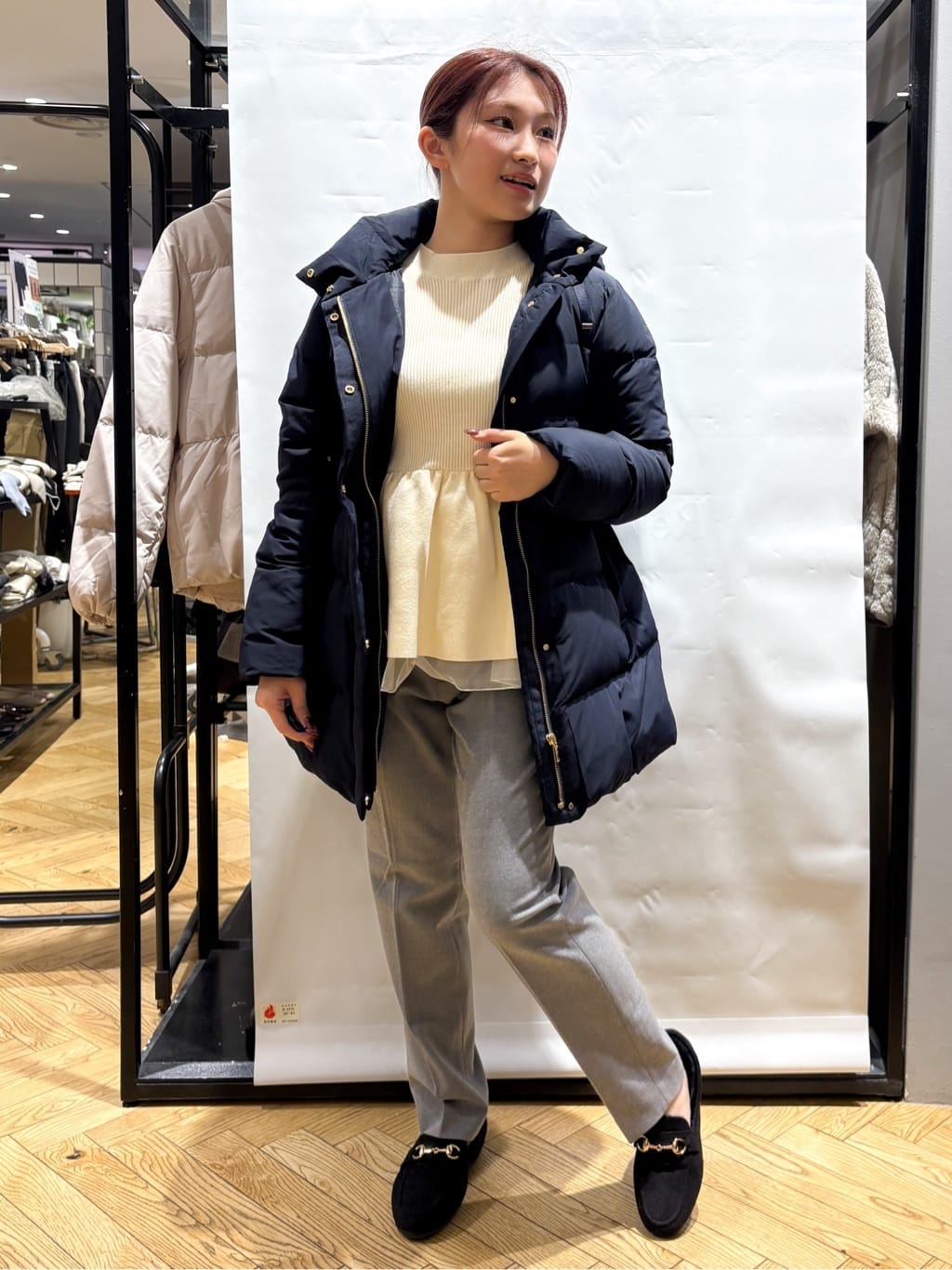 ふうかさんの「index｜KAWADAダウンドロストミドルコート【撥水／洗濯機OK／2WAY／静電気防止裏地】《XS～3L》」を使ったコーディネート