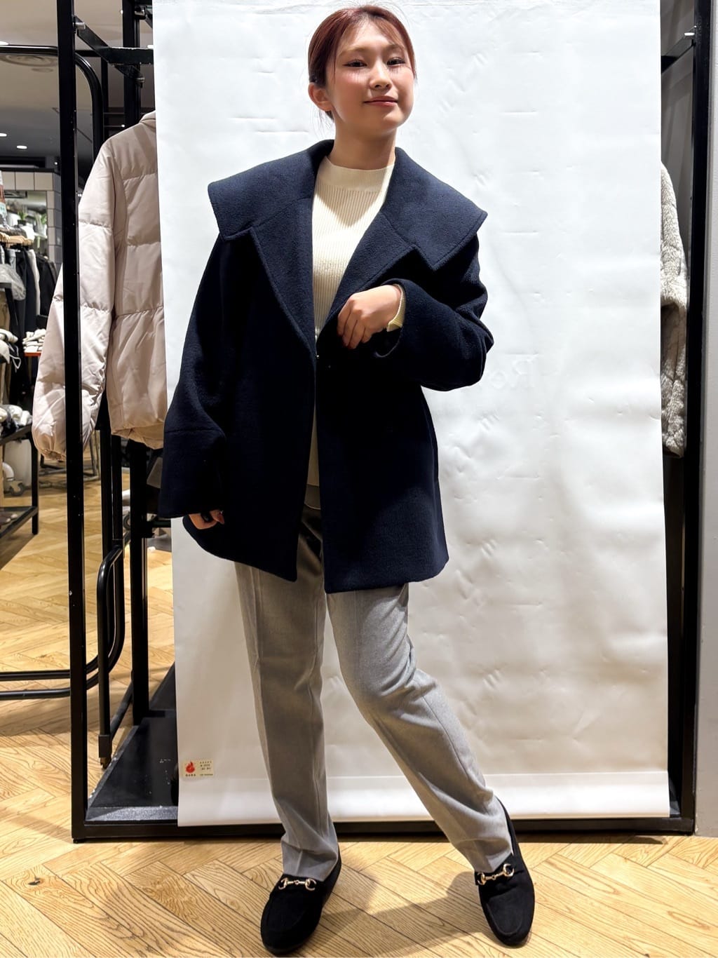 ふうかさんの「index｜ウォームストレッチテーパードパンツ【洗濯機OK／防シワ／吸湿発熱】《XS～3L》」を使ったコーディネート