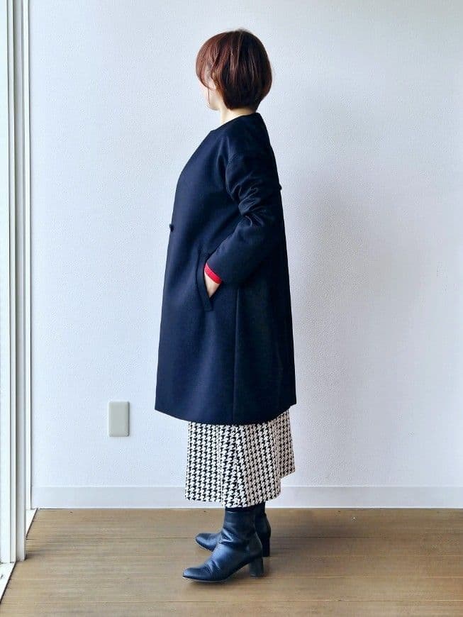 やじまさんの「UNTITLED｜【アンサンブル可/洗える】シルクウールカシミヤ ドルマンスリーブニット」を使ったコーディネート