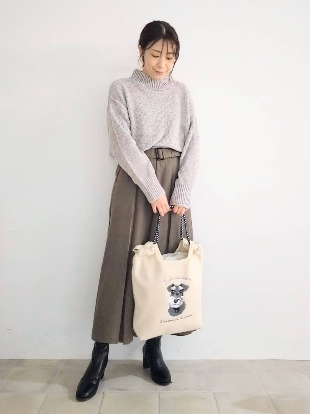 miomioさんの「SHOO･LA･RUE｜【撥水/フード取り外し可】冬に嬉しいこだわり満載 ひょうたん柄キルトコート」を使ったコーディネート