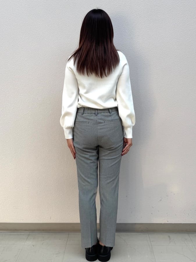 mihaさんの「index｜ラメスカラップビジューデザインニット【洗濯機OK】《6col／S～LL》」を使ったコーディネート