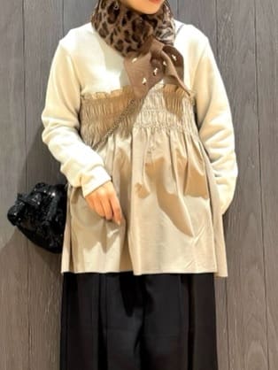 meiさんの「SHOO･LA･RUE｜【S-LL】1枚でコーデが決まる ビスチェ風ドッキングトップス」を使ったコーディネート