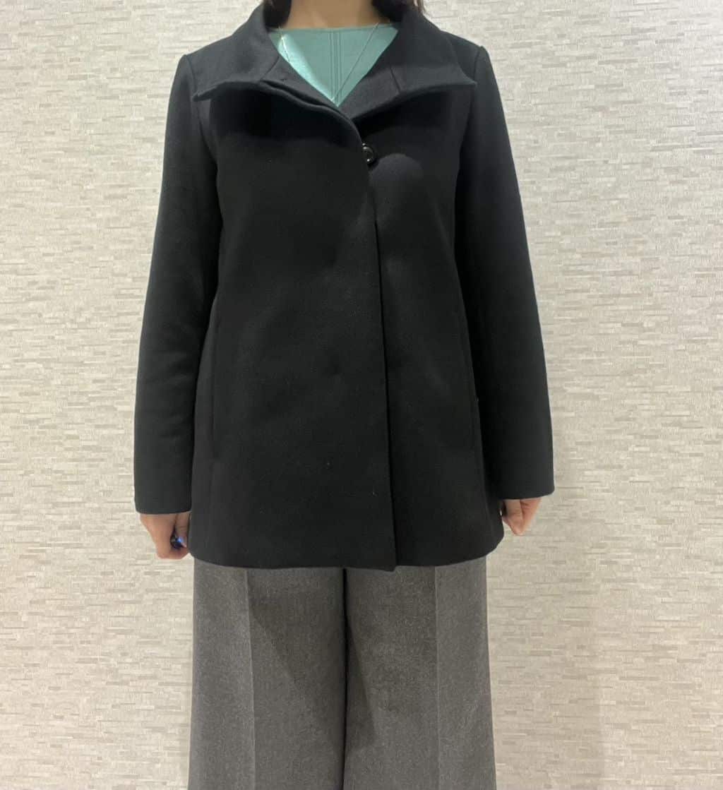 marikoさんの「Reflect｜【SS-4Lサイズ／衿が顔に当たらない◎】スタンドネックミドルコート」を使ったコーディネート
