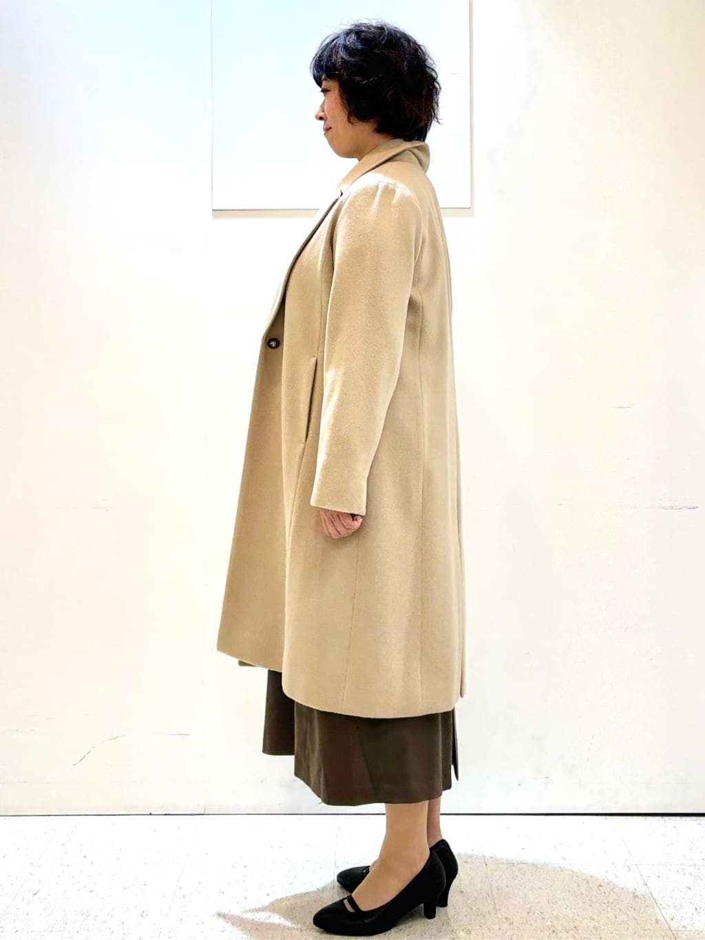 ヤスコさんの「Reflect｜【SS-4Lサイズ／選べる6色】テーラードカラーロングウール混コート」を使ったコーディネート