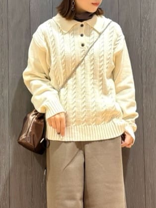 meiさんの「SHOO･LA･RUE｜【洗濯機可】美脚見え あったか圧縮ニット ガウチョパンツ」を使ったコーディネート