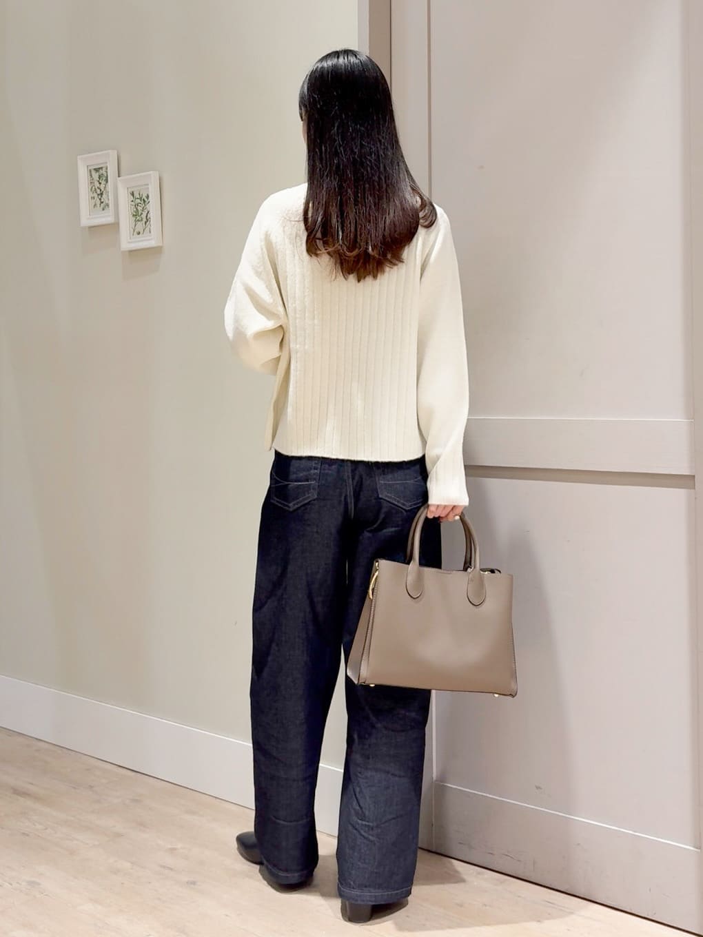 Mayuさんの「grove｜【洗える】バックリブ切替ニット」を使ったコーディネート