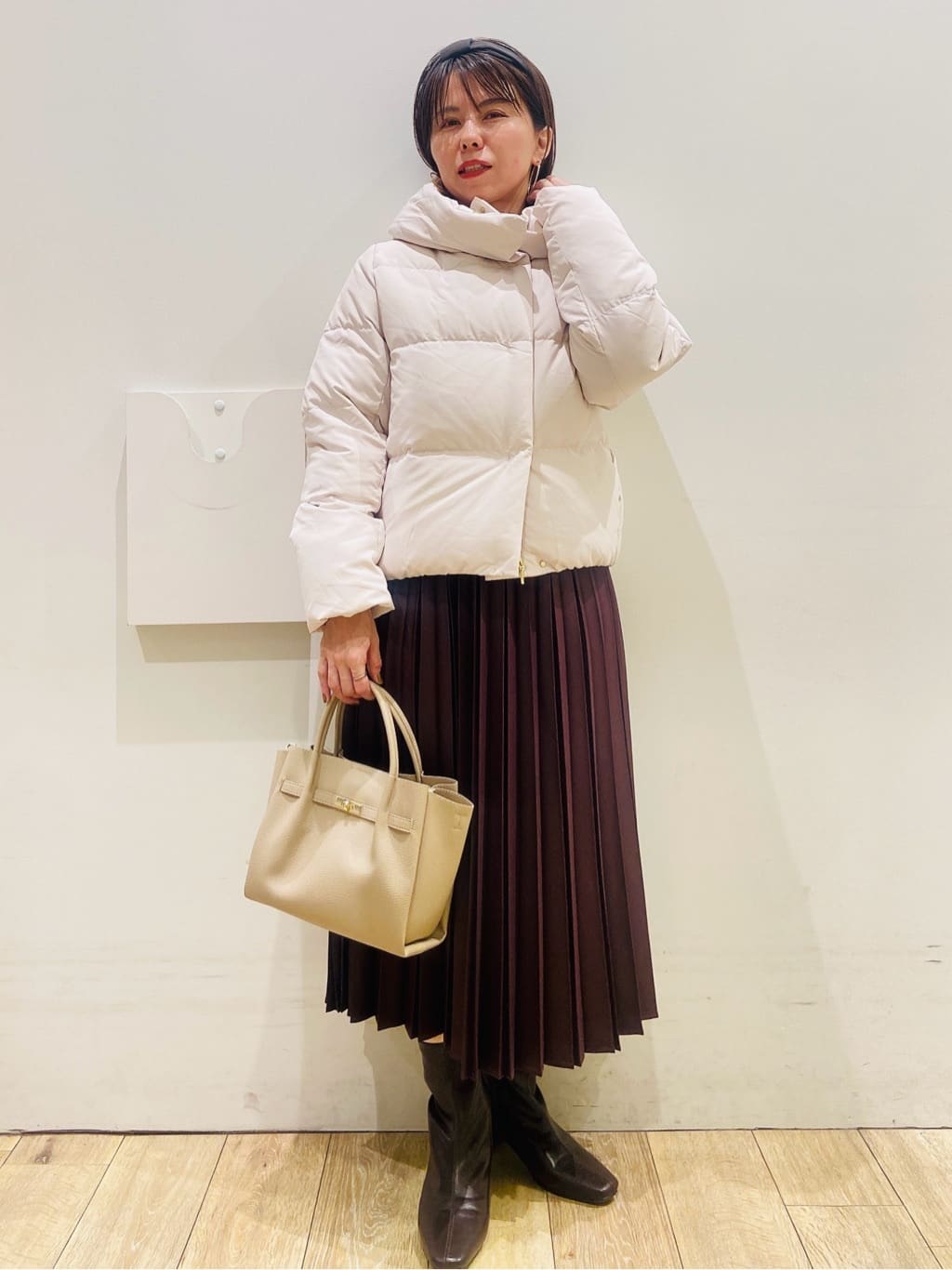YUKOさんの「index｜KAWADAダウンショートコート【撥水／洗濯機OK／静電気防止裏地】《XS～LL》」を使ったコーディネート