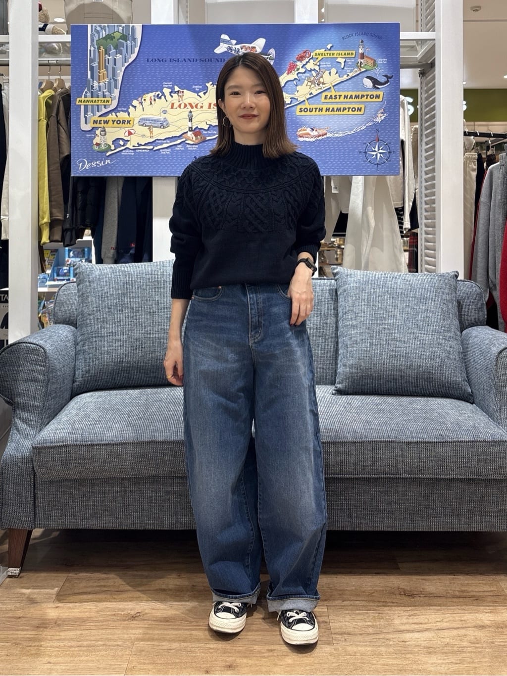 risaさんの「Dessin｜【洗える】デニムカーブパンツ」を使ったコーディネート