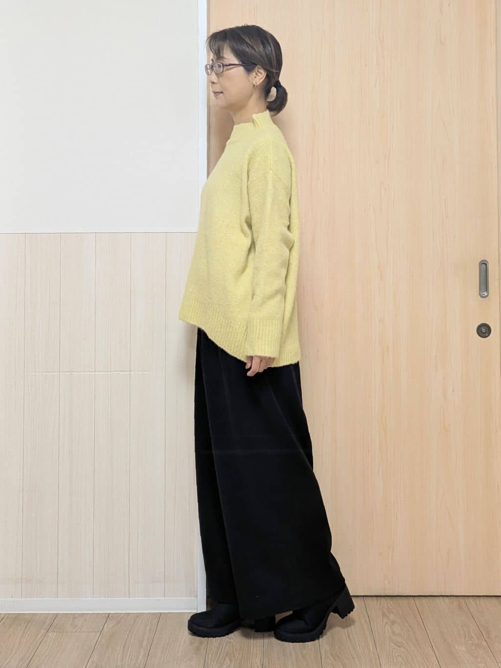 YuAさんの「SHOO･LA･RUE｜【洗濯機可/S-LL】インせず着られる ふわふわハイネックニット」を使ったコーディネート